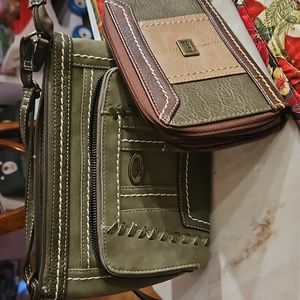 Born Concepts purse and wallet olive and brown